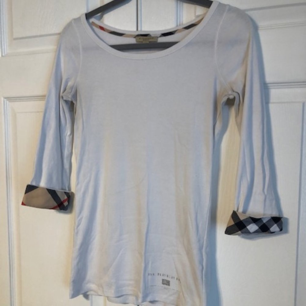 Burbery Brit 3/4 Sleeve Shirt, Sz S